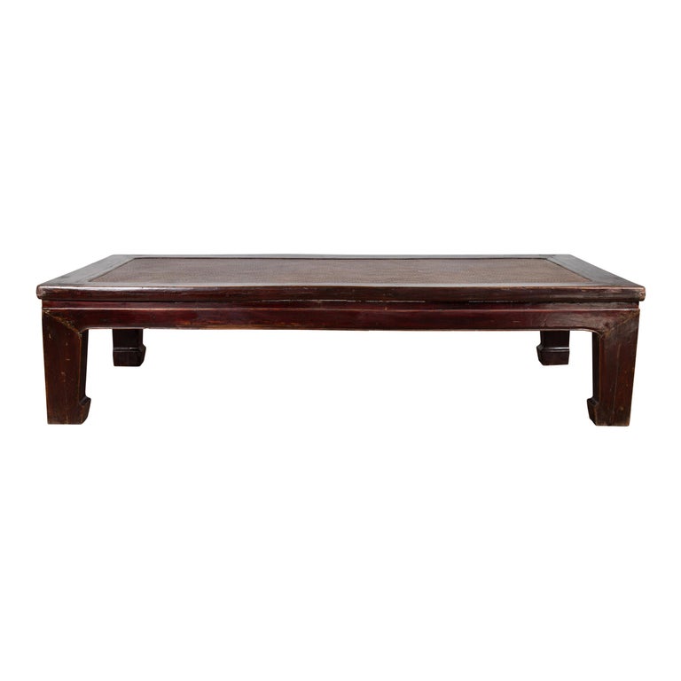 DARK JAPANESE BROWN PATINA STEEL TOP COFFEE TABLE