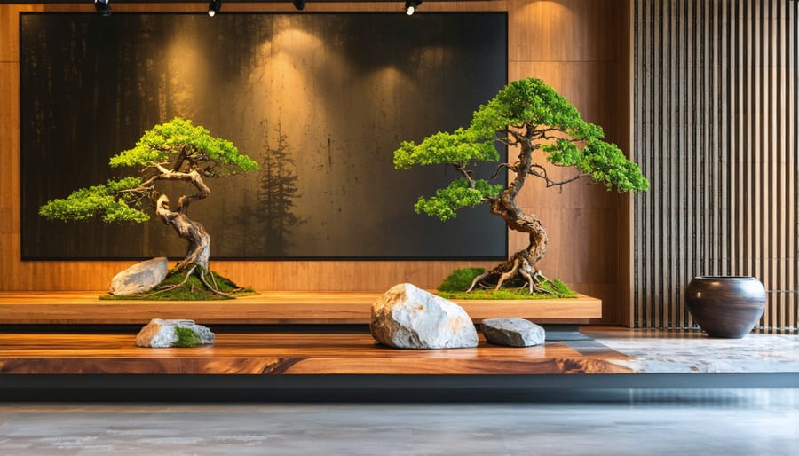 Sustainably harvested hardwood logs in managed forest showing commitment to environmental responsibility